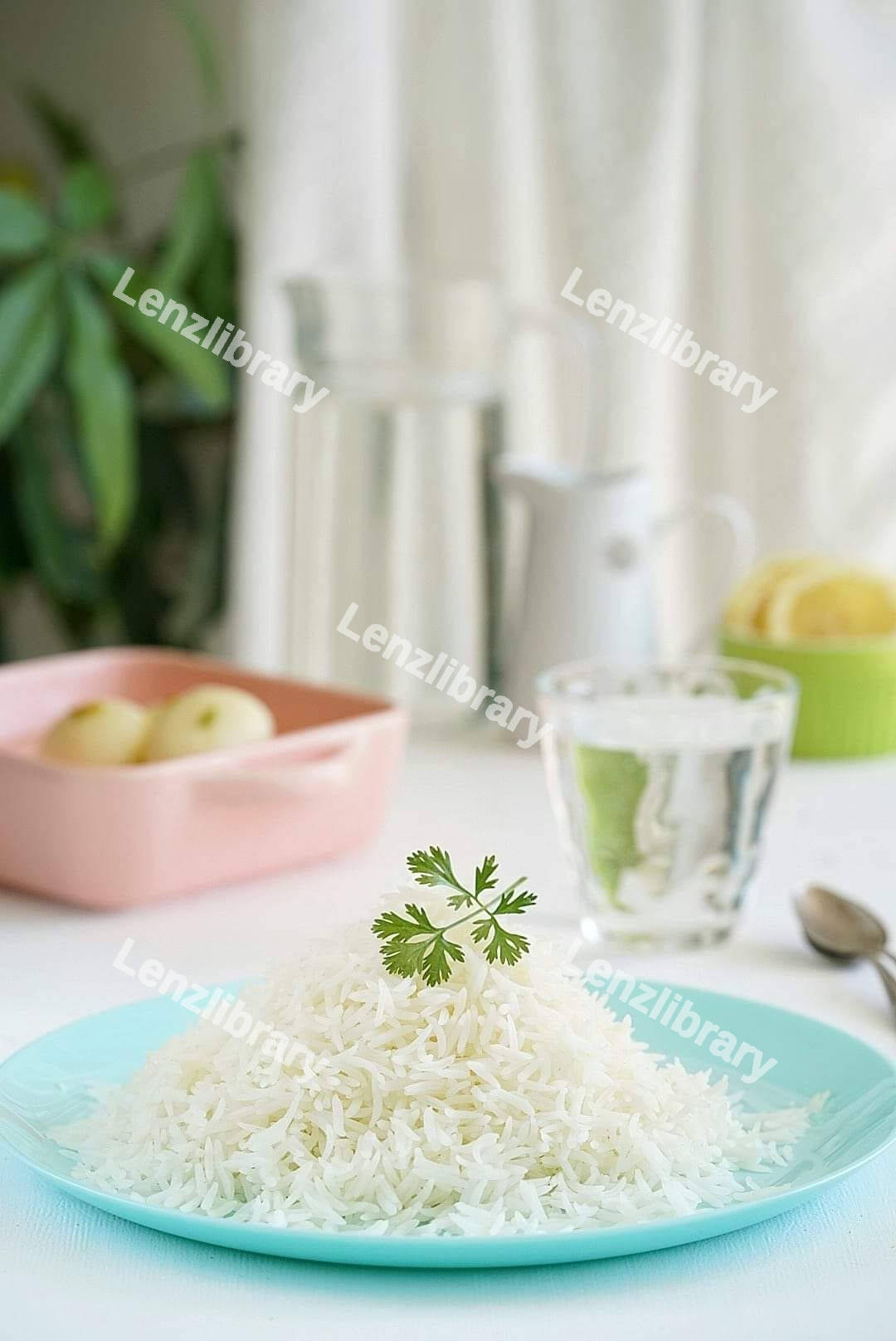 Cooked plain white rice